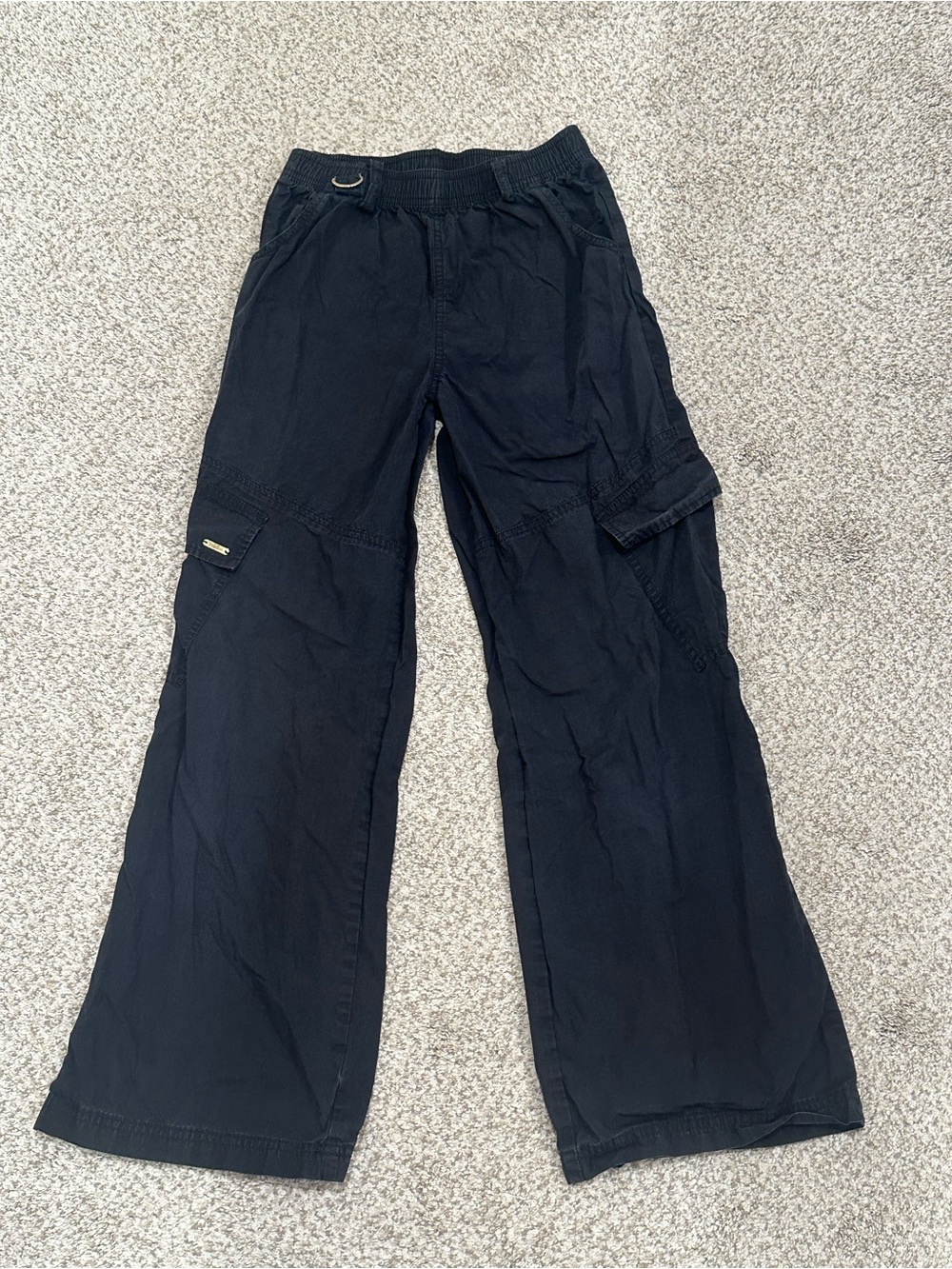 Justice Black Girls' Cargo Sweatpants with Wide Legs